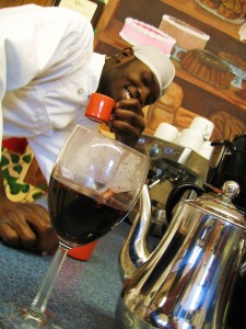 One of my students enjoying a little too much mulled wine. 
